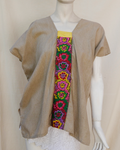 Huipil de algodón con bordado de Oaxaca con seda.