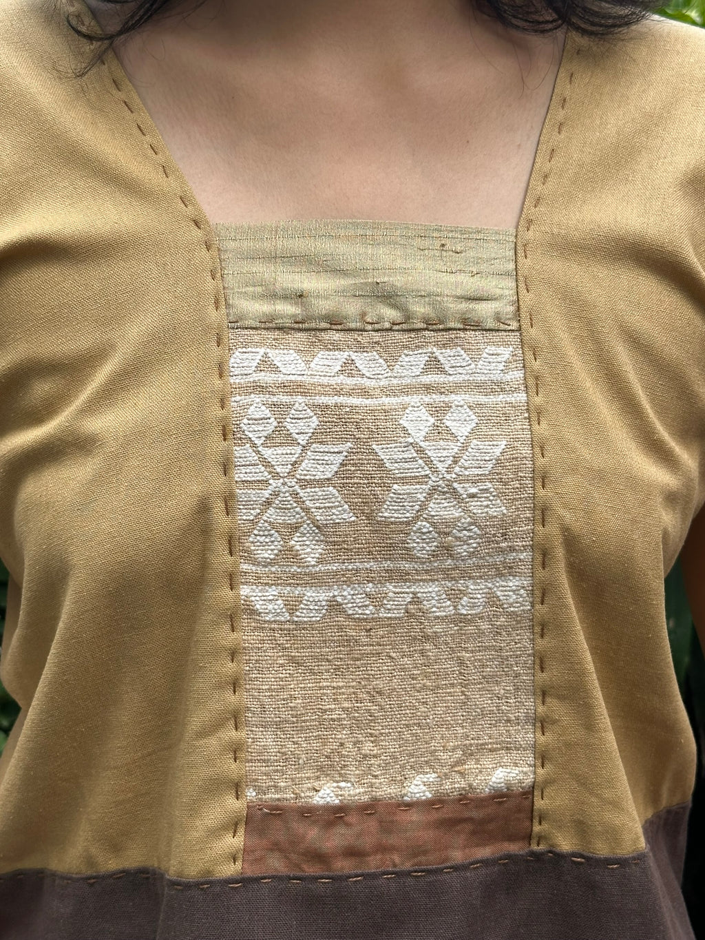 Huipil de lino, seda y coyuchi.