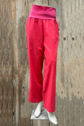 Pantalón de lino rojo rosa mexicana
